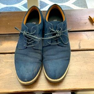 H & M men’s dark blue suede dress shoes